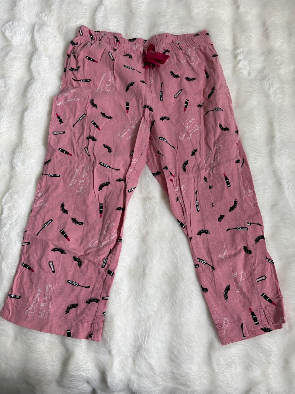 Joe Fresh Pink Makeup-Print Lounge Pajama Pants